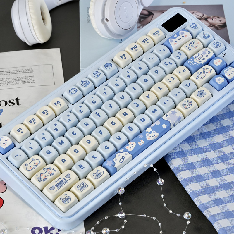 Keycap คีบอร์ดเชิงกลการ์ตูนน่ารัก Haiyan Blue