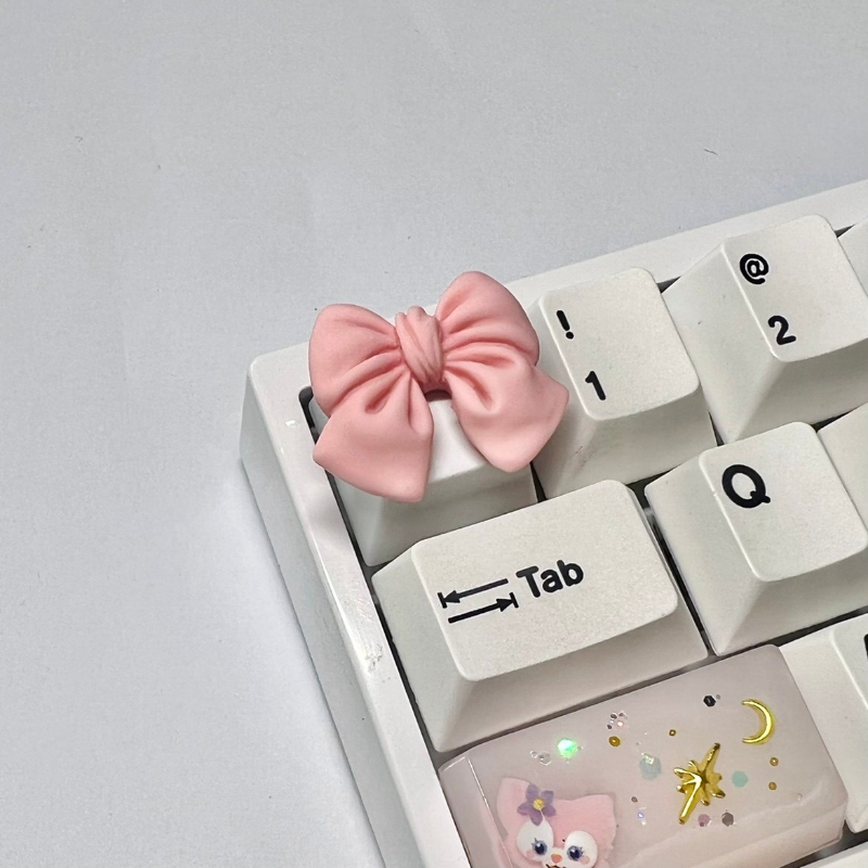 Keycap คีบอร์ดเชิงกลโบว์น่ารักแบบปรับแต่งได้